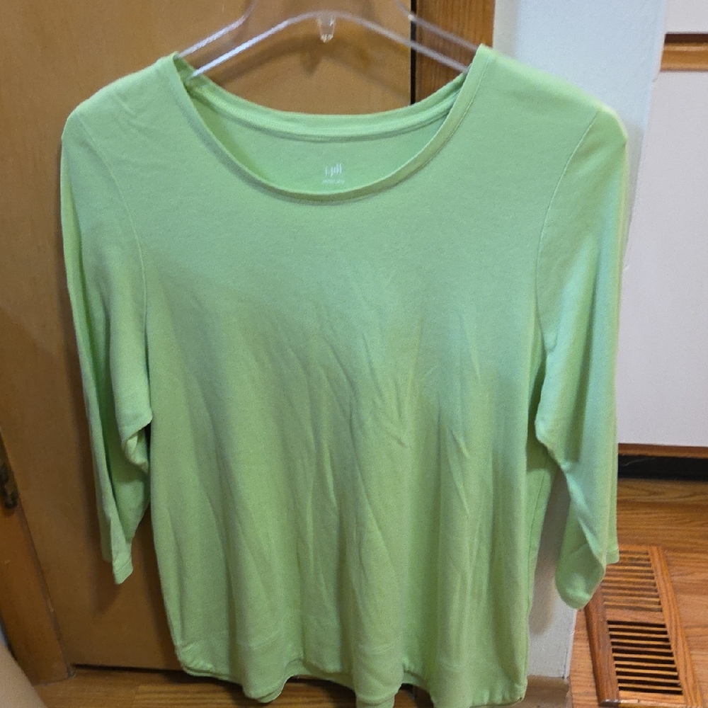J. Jill Light Green Perfect Pima Xl Long Sleeve Top
